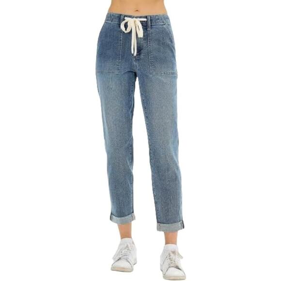 Judy Blue High Waist Pull On Jogger Cinch Waist Jean Elastic Size 11/30 - Picture 1 of 5